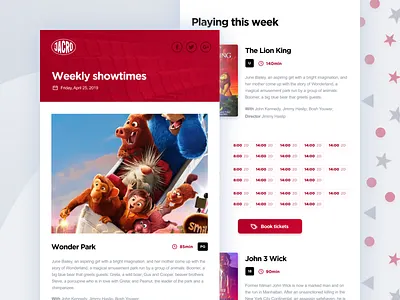 Jacro Newsletter black brand brand identity branding cartoon cinema email email design email marketing email template koski marketing movies newsletter newsletter design newsletter template red ui user interface ux