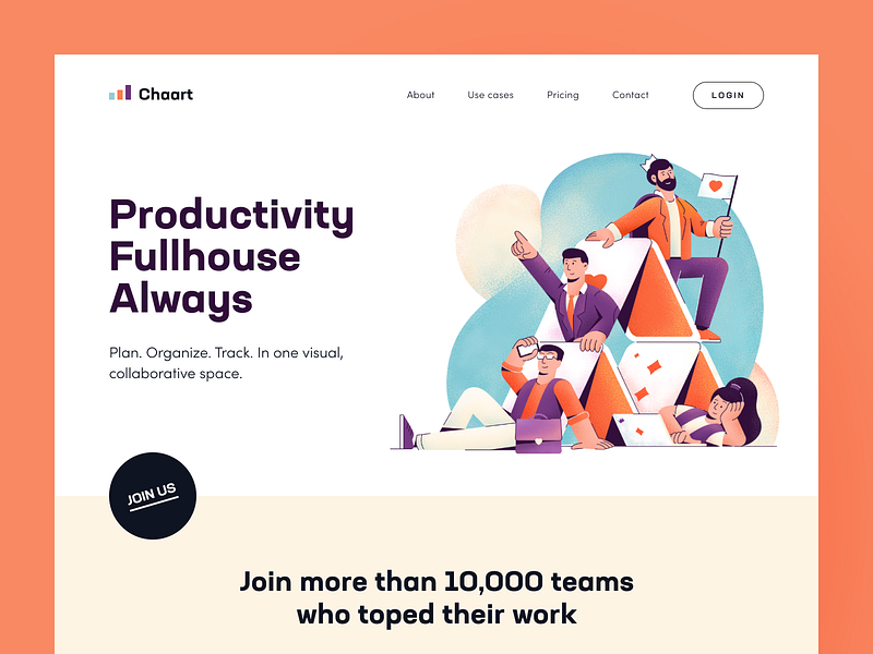 Chaart Productivity database illustration information management materials organization plan planning platform program resources saas scheme strategy system tasks teamwork tool tracking app website