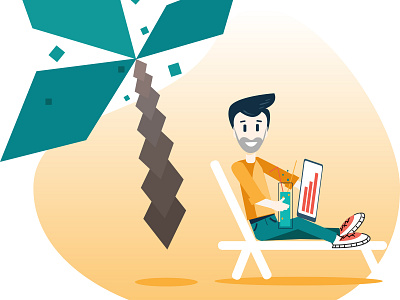 Happy client enjoying his new opportunities adobe illustrator design flat illustration vector website