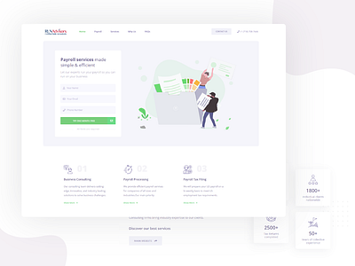 Financial Landing Page advisory business consulting finance financial illustraion landingpage payroll userinterface web