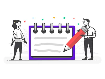 Writing Program club clubhouse draw management notes pen pencil people project write writing