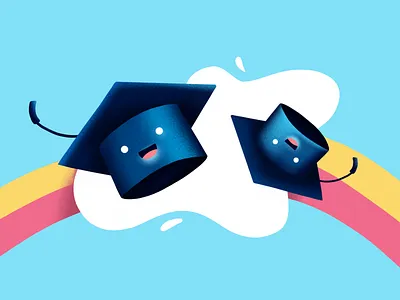 Happy graduation hats datacamp datascience endofyear graduation hat party procreate rainbow social