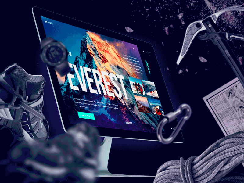 Everest animation app beautiful blue branding clean design flat identity illustration illustrator lancedaile lettering logo minimal mobile ui ux vector web