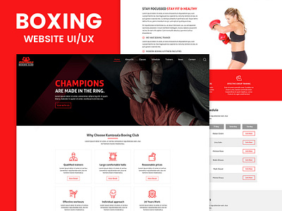 Boxing Website UI/UX boxing boxing template health template design ui web design website template
