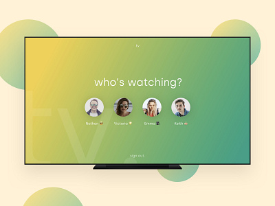 Daily UI 025 - TV App 025 challenge clean daily daily ui dailyui design dribbble gradient interface netflix profile tv tv app ui ui design user users ux web