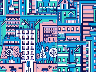 Illustration II city color illustration packaging wine