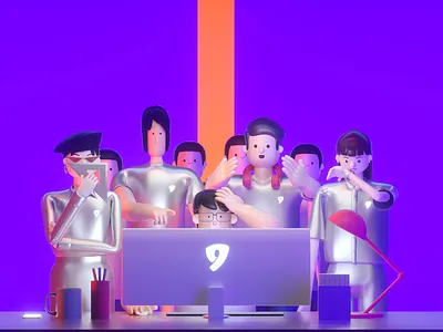 designers 3d character cinema4d conine desginer graphic icon illustration