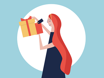 Gift box gift illustration people shopping