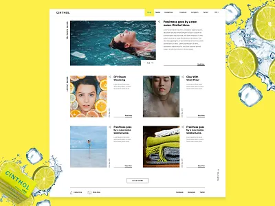 Blog Mock Design- Cinthol blog blog design bloglayout blogui freshness grid interface minimal mockup uidesign uiux userinterface white