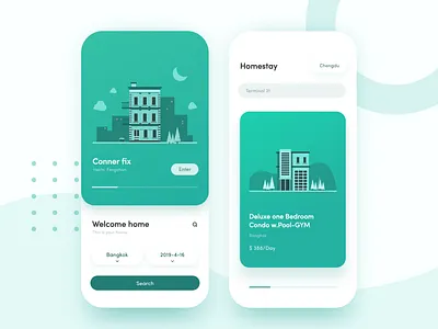 Homestay App Vol.1 design illustration ui ux