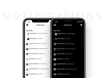 Notifications app clean design friends minimal mobile notification center sketchapp ui
