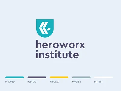 Heroworx Institute logo sign-off brand brand identity branding education education logo h hw identity learning logo school university w