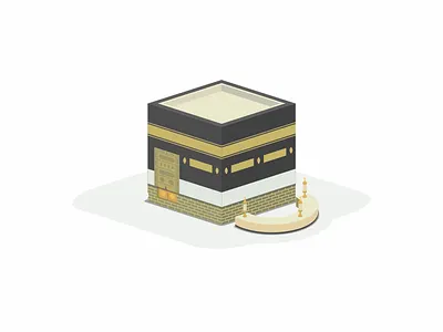Ka'bah Al-Musharrafah baytullah design flat desig illustration islam isometric isometric design isometry kaaba landmark mecca prespective qibla vector