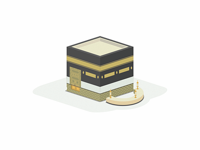 Ka'bah Al-Musharrafah baytullah design flat desig illustration islam isometric isometric design isometry kaaba landmark mecca prespective qibla vector