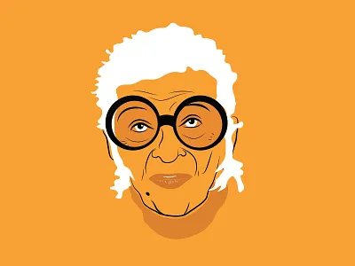 Iris Apfel bright color design designer doodle fashion icon illustration sketch vector