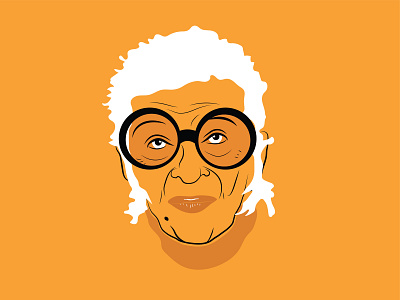 Iris Apfel bright color design designer doodle fashion icon illustration sketch vector