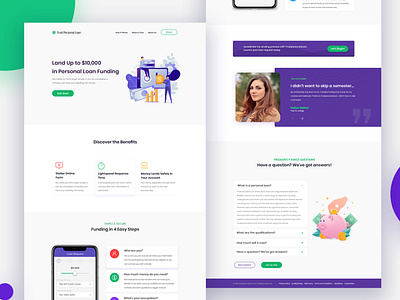 Personal Loan Landing page 2019 banking design illustrator interface landing page personal loan ui ux web design website