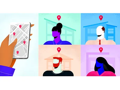 Best Real Estate Apps For Agents agents apps characters geofencing gps gps tracking hubstaff illustration mobile real estate redesign remote startup time tracking