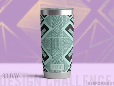 Proposed custom YETI design 3/30 abstract art branding concept design corporate branding drawing freehand drawing geometric geometric art graphic design hand drawn illustration line art op art packaging design pattern design surface design swag textile design tribal urban art