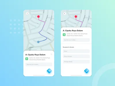 Package Delivery App app design application delivery app interface map mobile pinpoint route service