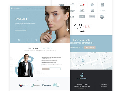 Plastic Surgery Site Homepage aesthetic cosmetic healthcare home page homepage plastic plastic surgery ui design ux design