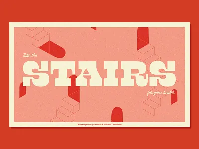 For Your Health escher health illusion poster script slab serif stairs typography
