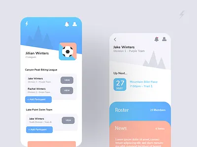LeagueSpeed.com Parent Dashboard admin app calendar coach dashboard light management mobile schedule soccer sports swim ui ux whitespace