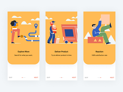 OnBoarding app tour empty status explore first time null screen on boarding quick tour swapping tour walkthrough welcome screen