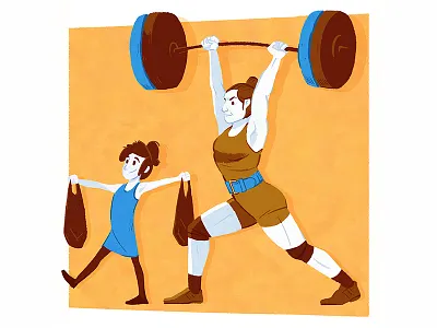 Olympic Weightlifter design drawing illustration weightlifting weights