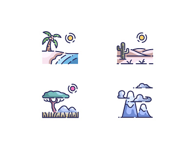 Landscape background country desert forest green hill icons mountain nature outdoor savanna scenery scenic sea season sky summer sun travel tree