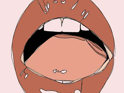 Open Wide body positivity design graphic design graphic designer illustration line art lips mouth procreate