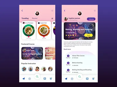 Cooking Learning App 2019design adobexd adobexduikit app concept appdesign coloful concept design conceptual cookbook cooking cooking app creative design exploration food app tutorial ui uidesign userinterface ux