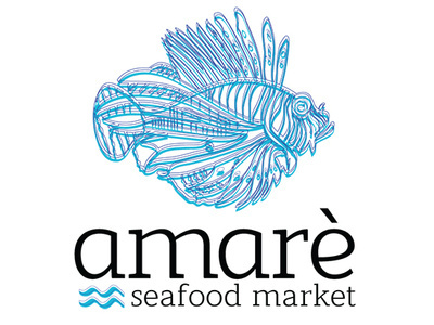 Amaré seafood market branding illustration logo design