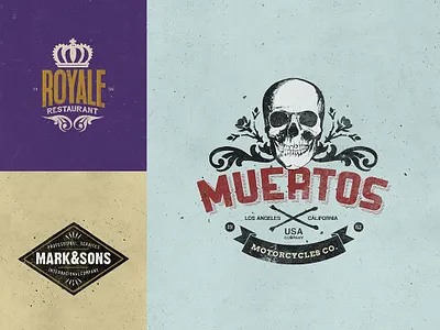 Retro Logo Templates V.09 badge best brand branding design identity illustration lettering logo minimal photoshop psd restaurant retro skull type typography vector vintage web