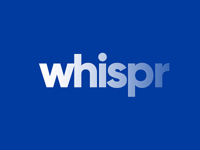 Whispr logo branding design fade faded logo logotype text typography vector whispr white wordmark