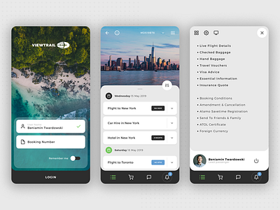 Viewtrail - Travel App android app android app design app app design bahur78 booking app ios app ios app design itinerary login form login page login screen mobile app mobile app design mobile app development mobile design mobile ui navigation menu travel app ui design