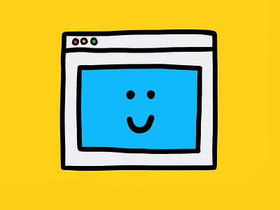 Hi Dribbble ✌️ browser hoby illustration ocean spray safari browser smile yellow