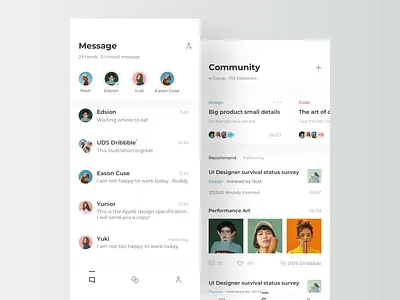 Social Chat Concept Design card chat message social social app ui