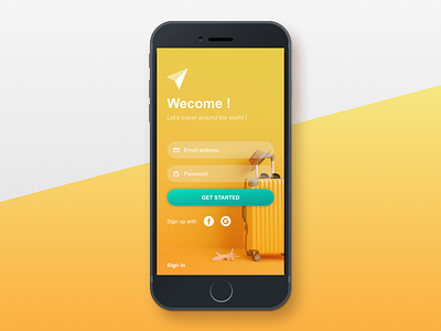 Daily UI :: 001 | Sign up app daily ui daily ui 001 daily ui challenge dailyui design orange oranges sign up signup travel ui yellow yellows