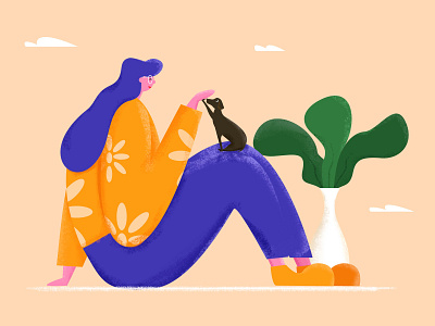 Playing with a puppy china colorful design dog illustration illustrations jon jondesigner playing with a puppy ui ux