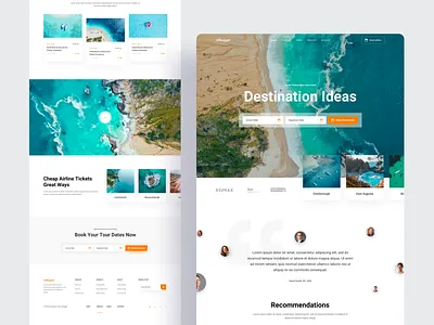 Travel Exploration adventure beach booking booking app calendar explore hills landing page maps minimal mountain mountains ocean sea travel travel agency ui ux vacation website