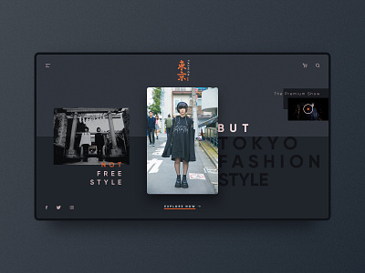 Tokyo Fashion dark dark ui dark website design fashion flat modern ui
