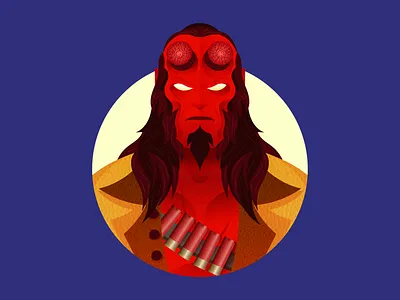 The Hell Boy character design dribbble follow graphicdesign hellboy illustration movie shot vector