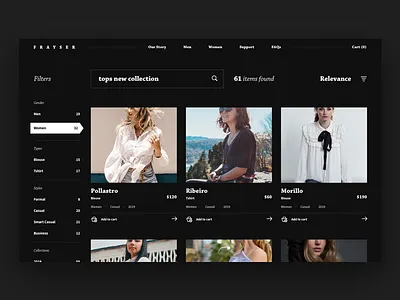 Ecommerce Demo design ecommerce fashion matching personalization saas search shop web design website