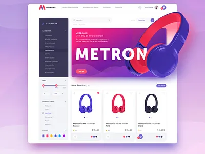 Shop. Product listing design ui web website