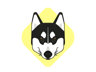 Luna Dog dog husky illo illustration simple