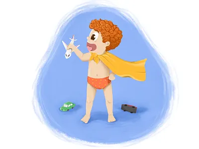 Back to Childhood - Superhero Dreams character design childhood children childrens illustration digital art digital painting illustration kid