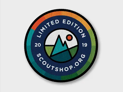 Limited Edition Patch blog branding colors design icon illustration logo mountains patch patches rainbow scouts stripes sunset typography vector