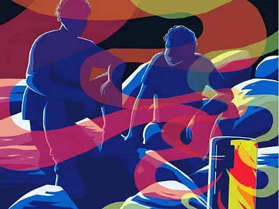 Boom boom boom artwork blue design illustration music pop