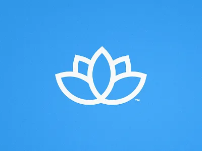 The Dahlia Den - Logomark Design bloom blue logo dahlia flatdesign lilypad line icon lotus lotus flower mark symbol minimalist design plant illustration trademark